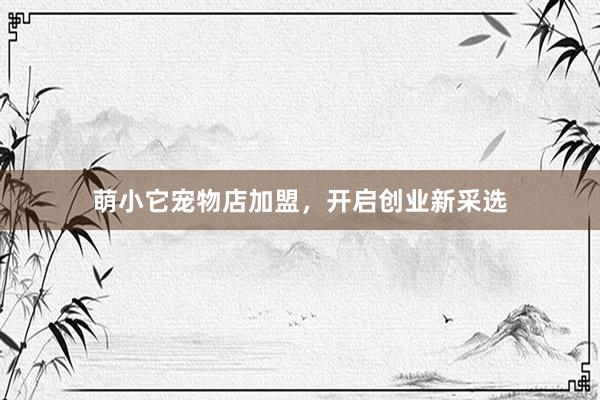 萌小它宠物店加盟，开启创业新采选